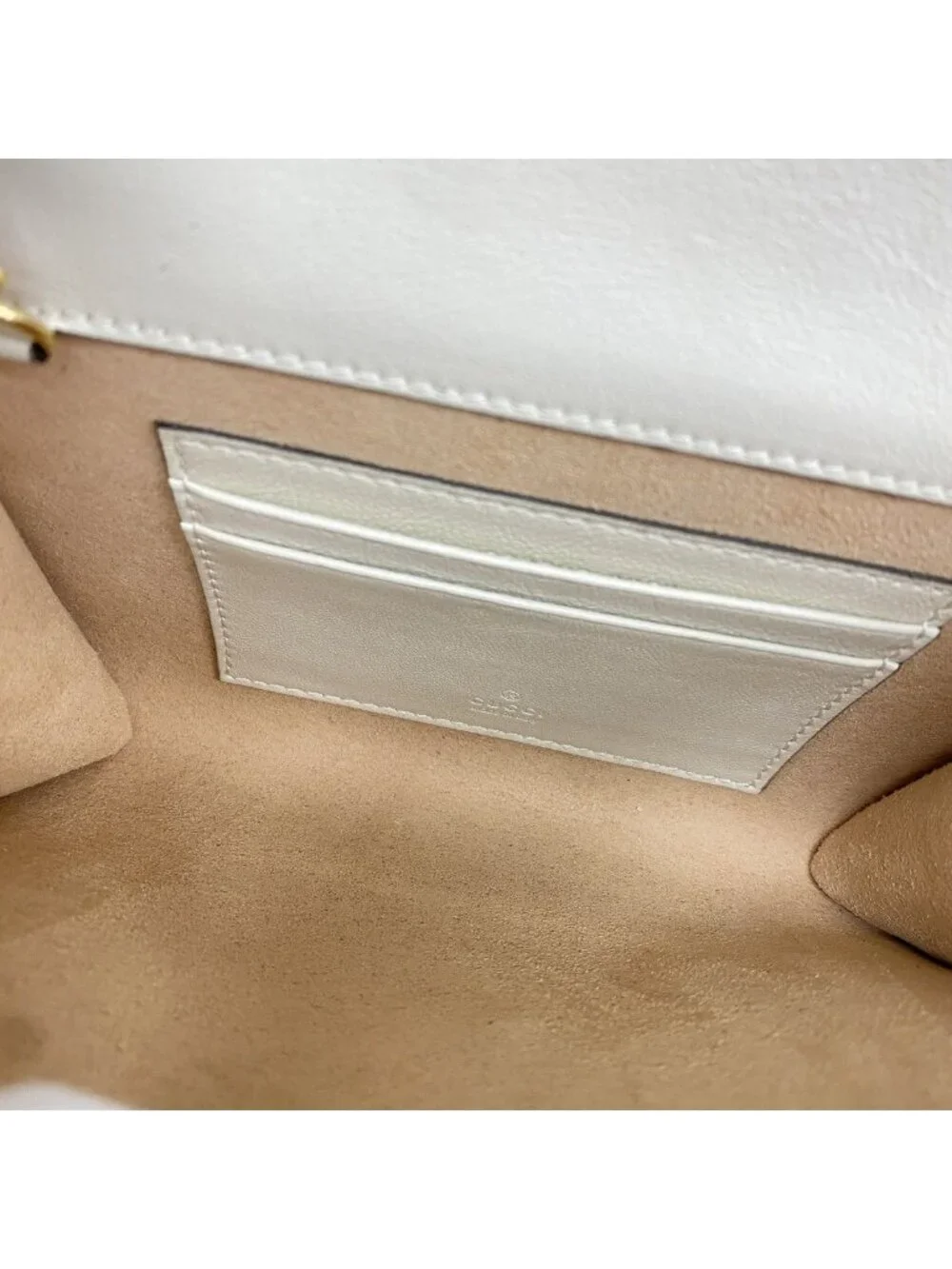 Gucci Shoulder Bag Rajah Leather White Gold
